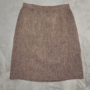 Preview Collection Skirt Womens 4 Brown Tweed Wool Blend Pencil Career Office